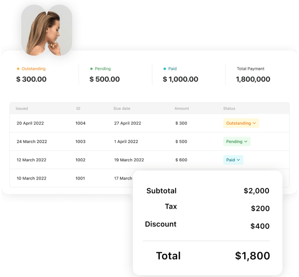 Invoicing feature of Yess.io