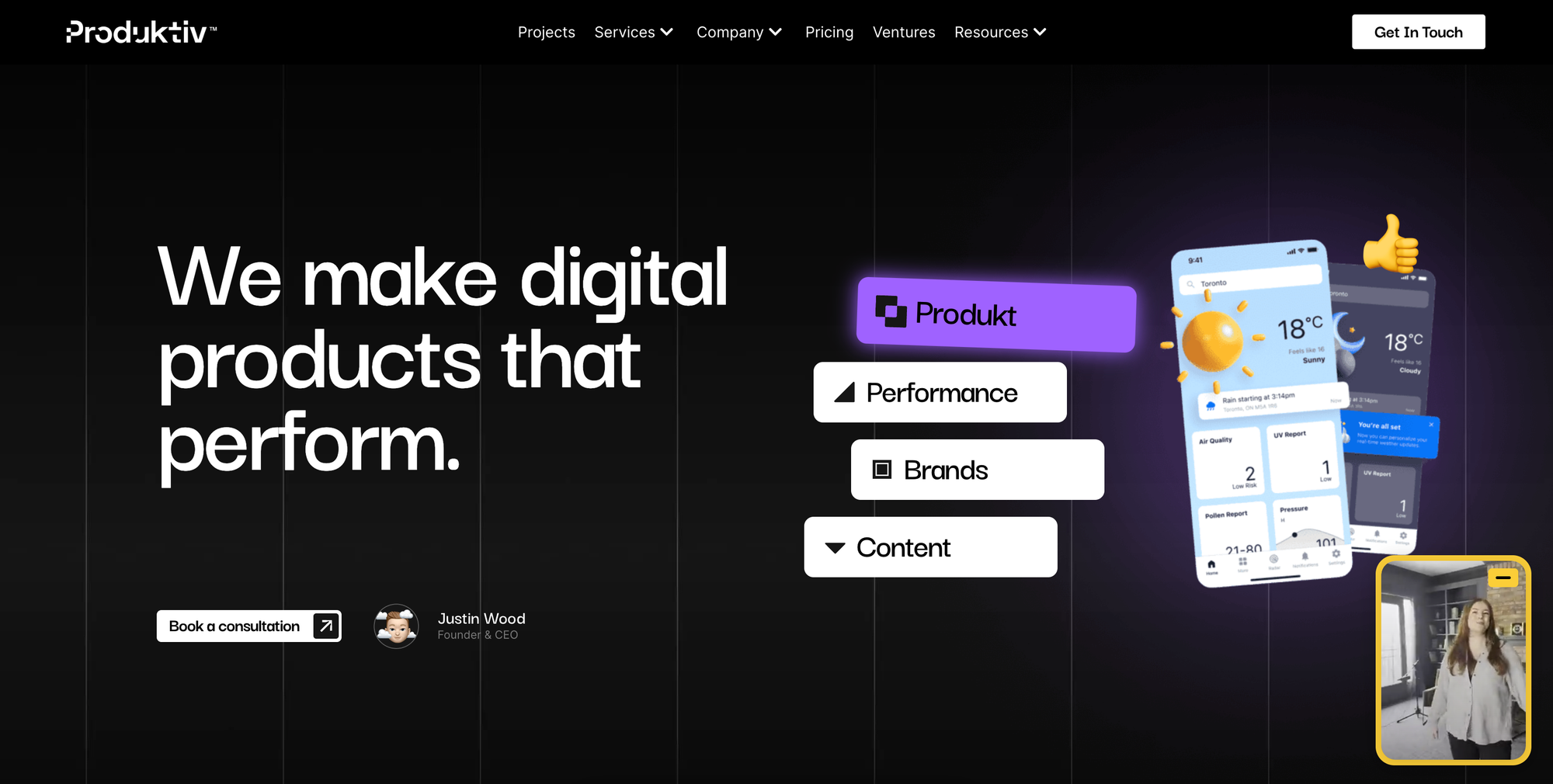 Produktiv Landing Page